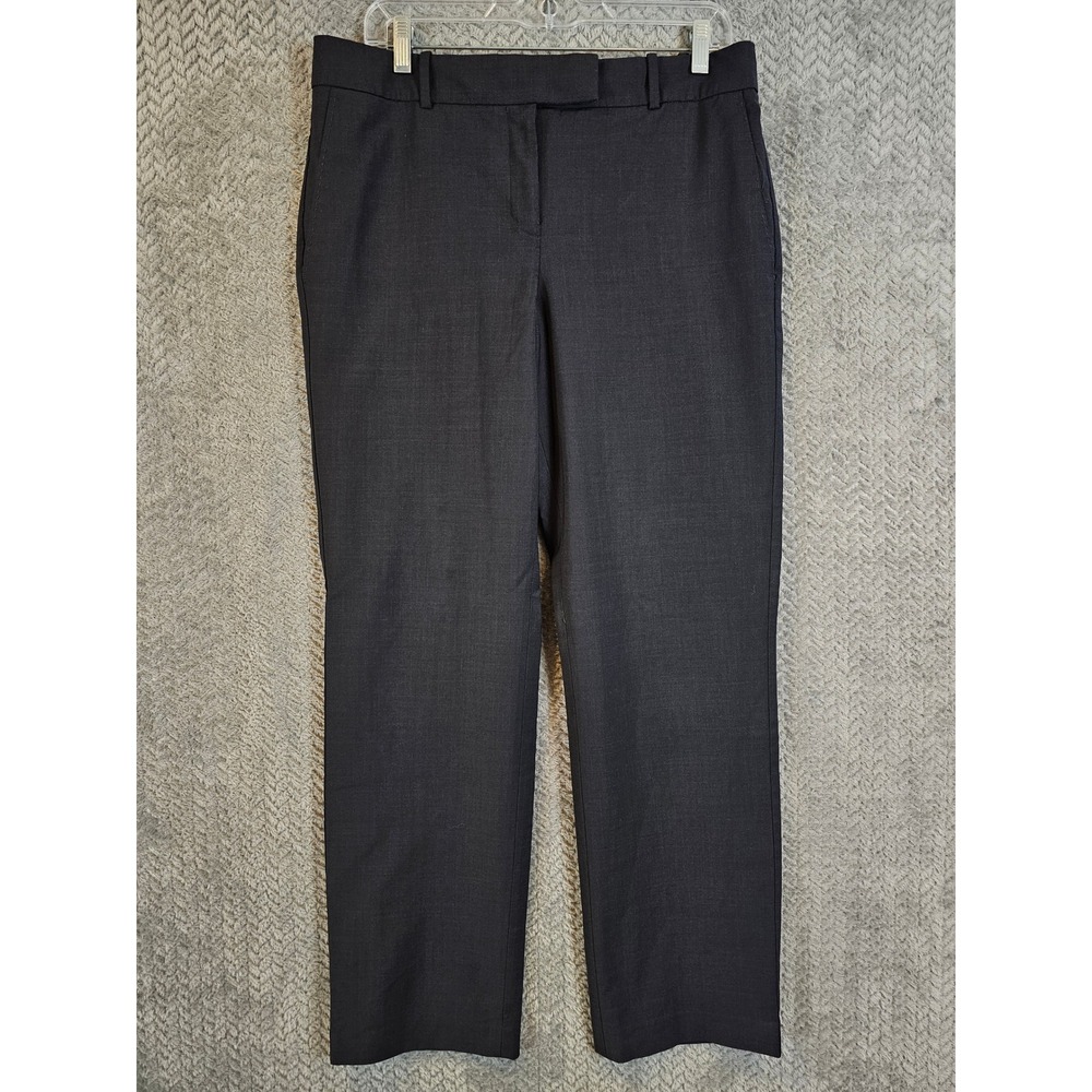 Ann Taylor Classic Straight Leg Wool Blend‎ Dress Pants Charcoal Grey Womens 10
